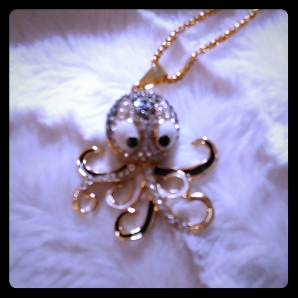Octopus Crystal Studded Necklace